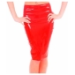 Red Latex Pencil skirt