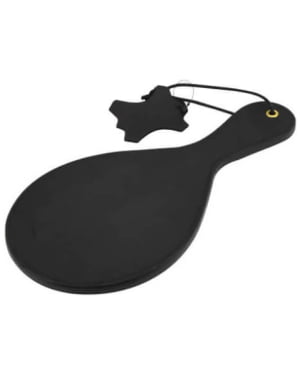 Bound Noir Nubuck Leather Paddle with Brass Stud Detail