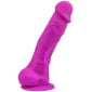 Loving Joy 7 Inch Realistic Silicone Dildo with Suction Cup and Balls Purple