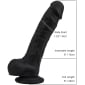 Loving Joy 8 Inch Realistic Silicone Dildo Black