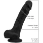Loving Joy 8 Inch Realistic Silicone Dildo Black