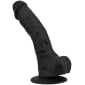 Loving Joy 9 Inch Realistic Silicone Dildo with Suction Cup and Balls Black
