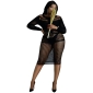 Moonlight Long Sleeve Lace Dress Black Plus Size