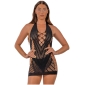 Lace by LJ Halter Neck Dress with Faux Lace Up Front Black