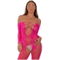 Lace by LJ Lace Up Front Crotchless Bodystocking Fuchsia