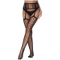Lace by LJ Lace Up Suspender Tights Black