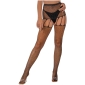 Lace by LJ Rhinestone Suspender Tights Black