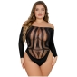 Lace by LJ Plus Size Long Sleeved Cut Out Back Bodysuit