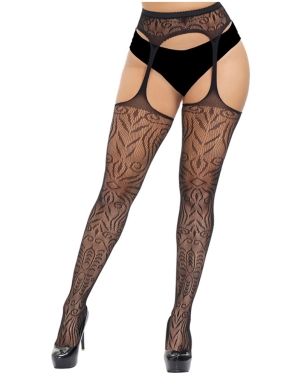 Lace by LJ Plus Size Suspender Pantyhose