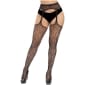 Lace by LJ Plus Size Suspender Pantyhose with Rhinestones