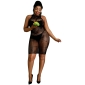 Moonlight Black Pattern Mini Dress Plus Size